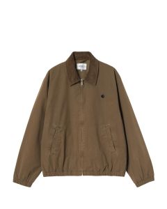 GIACCA CARHARTT WIP MADISON RIPSTOP JACKET DARK BEECH BLACK GARMENT DYED