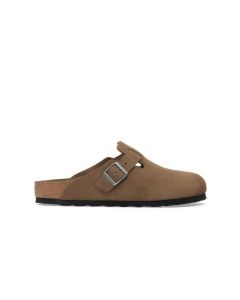 CALZATURE SPIAGGIA BIRKENSTOCK BOSTON SUEDE LEATHER (S) DARK TEA