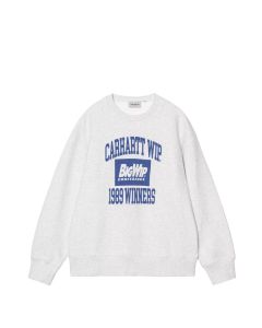 FELPA GIROCOLLO CARHARTT WIP 1989 WINNERS SWEAT ASH HEATHER HEAVY STONE WASH