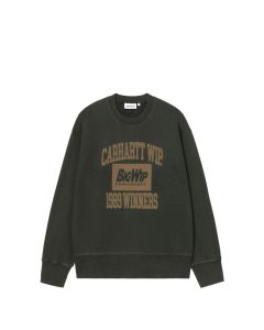 FELPA GIROCOLLO CARHARTT WIP 1989 WINNERS SWEAT RAVEN HEAVY STONE WASH