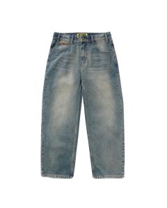 JEANS BUTTER GOODS RELAXED DENIM JEANS DISTRESSED MID BLUE