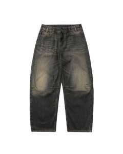 JEANS BUTTER GOODS WIDE CUT DENIM JEANS FADED BROWN WASH