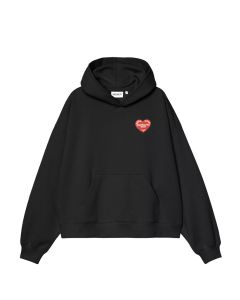 FELPA CAPPUCCIO CARHARTT WIP W' HOODED HARTT CASE SWEAT BLACK