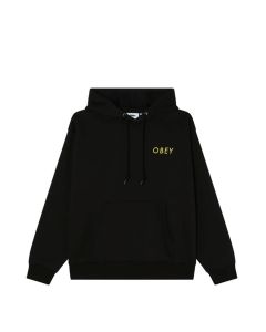 FELPA CAPPUCCIO OBEY OBEY PEACE BRICK HOOD FLEECE BLACK
