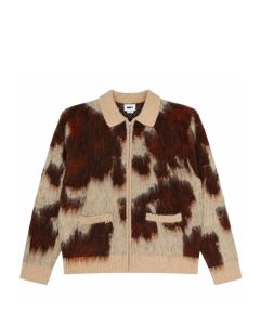 MAGLIONE OBEY OBEY COW PATTERN ZIP SWEATER COW MULTI