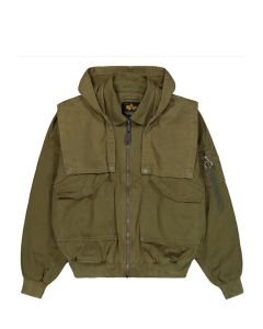 GIACCA ALPHA INDUSTRIES CWU-45/P D-TEC HOOD DARK OLIVE