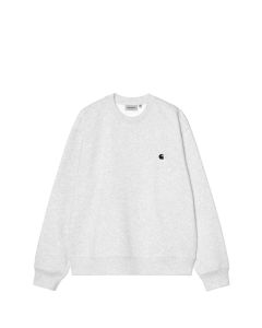 FELPA GIROCOLLO CARHARTT WIP MACK SWEAT ASH HEATHER BLACK