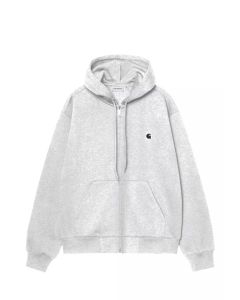 FELPA CAPPUCCIO CARHARTT WIP HOODED MACK JACKET ASH HEATHER BLACK