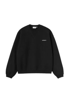 FELPA GIROCOLLO CARHARTT WIP EBBERT SWEAT BLACK WHITE