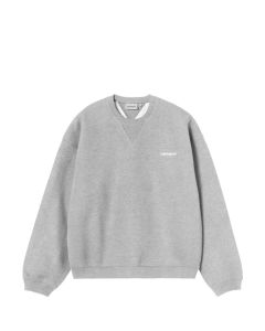 FELPA GIROCOLLO CARHARTT WIP EBBERT SWEAT GREY HEATHER WHITE