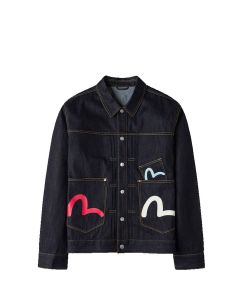 GIACCA EVISU MULTI POCKET DENIM JACKET RAW INDIGO