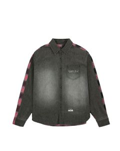 CAMICIA MANICHE LUNGHE EVISU FABRIC BLOCKING LS DENIM SHIRT DARK TONE BLACK DENIM