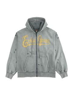 FELPA CAPPUCCIO EVISU GENES LOGO ZIP-UP HOODIE DARK GREY