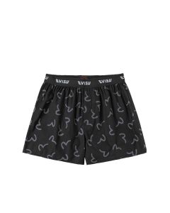 INTIMO EVISU ESSENTIAL TRUNKS WITH AO PRINT ALLOVER BLACK