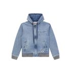 GIACCA GUESS DENIM WORKER HOODIE LEO LT WASH
