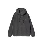 GIACCA CARHARTT WIP HOODED NELSON JACKET CHARCOAL GARMENT DYED
