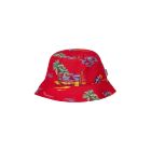 CAPPELLO CARHARTT WIP BEACH BUCKET HAT BEACH PRINT ETNA RED 