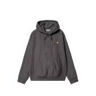 FELPA CAPPUCCIO CARHARTT WIP HOODED AMERICAN SCRIPT SWEAT GRAPHITE
