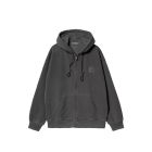 GIACCA CARHARTT WIP HOODED NELSON JACKET BLACK GARMENT DYED