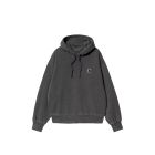 FELPA CAPPUCCIO CARHARTT WIP W' HOODED NELSON SWEAT BLACK GARMENT DYED