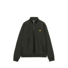 FELPA GIROCOLLO CARHARTT WIP HALF ZIP AMERICAN SCRIPT SWEAT RAVEN