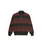FELPA GIROCOLLO POLAR SKATE CO. SURF HALF ZIP SWEATER DIRTY BLACK BROWNSTONE