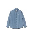 CAMICIA MANICHE LUNGHE CARHARTT WIP L/S LUCAS SHIRT BLUE STONE WASHED