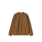 FELPA GIROCOLLO CARHARTT WIP AMERICAN SCRIPT SWEAT HAMILTON BROWN