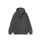 GIACCA CARHARTT WIP HOODED VISTA JACKET BLACK GARMENT DYED