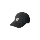 CAPPELLO CARHARTT WIP CANVAS CAP BLACK STONE WASHED