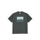 T-SHIRT MANICHE CORTE POLAR SKATE CO. CONTRAST TEE | BEACH WALK GRAPHITE GREEN