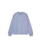 FELPA GIROCOLLO CARHARTT WIP NELSON SWEAT GENTLE BLUE GARMENT DYED