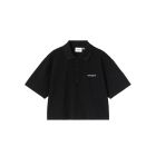 T-SHIRT MANICHE CORTE CARHARTT WIP W' S/S CARHARTT SCRIPT POLO TS BLACK WHITE