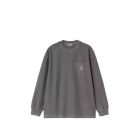 T-SHIRT MANICHE LUNGHE CARHARTT WIP L/S LOOSE POCKET T-SHIRT BLACK GARMENT DYED