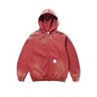 FELPA CAPPUCCIO BUTTER GOODS FADED WAFFLE ZIP-THRU HOOD WASHED RED