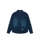 CAMICIA MANICHE LUNGHE EVISU FABRIC BLOCKING LS DENIM SHIRT MID TONE INDIGO