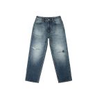 JEANS EVISU PINK DAIKOKU RIPPED JEANS MID TONE INDIGO