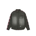 CAMICIA MANICHE LUNGHE EVISU FABRIC BLOCKING LS DENIM SHIRT DARK TONE BLACK DENIM